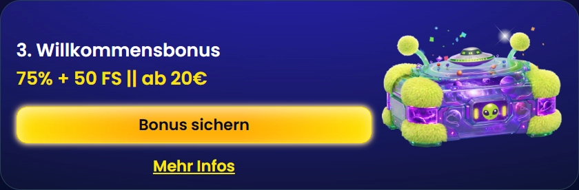 Trino Casino welcome bonus: 75% + 50 FS, minimum €20 deposit