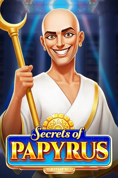 Secrets of Papyrus slot game featuring a smiling pharaoh