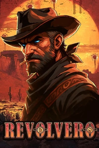 Revolvero cowboy smoking in a desert landscape